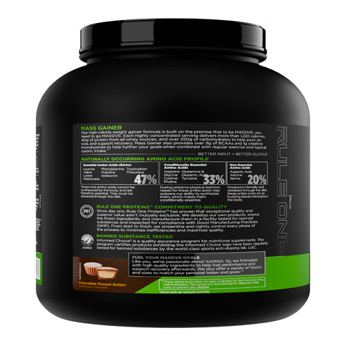 Rule 1 Mass Gainer - 5LB - Chocolate Peanut Butter
